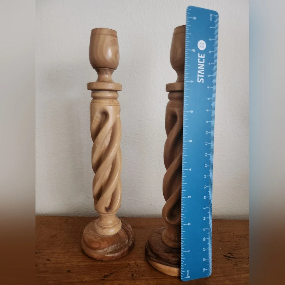 Candle Holders From Holy Land Olive Wood
